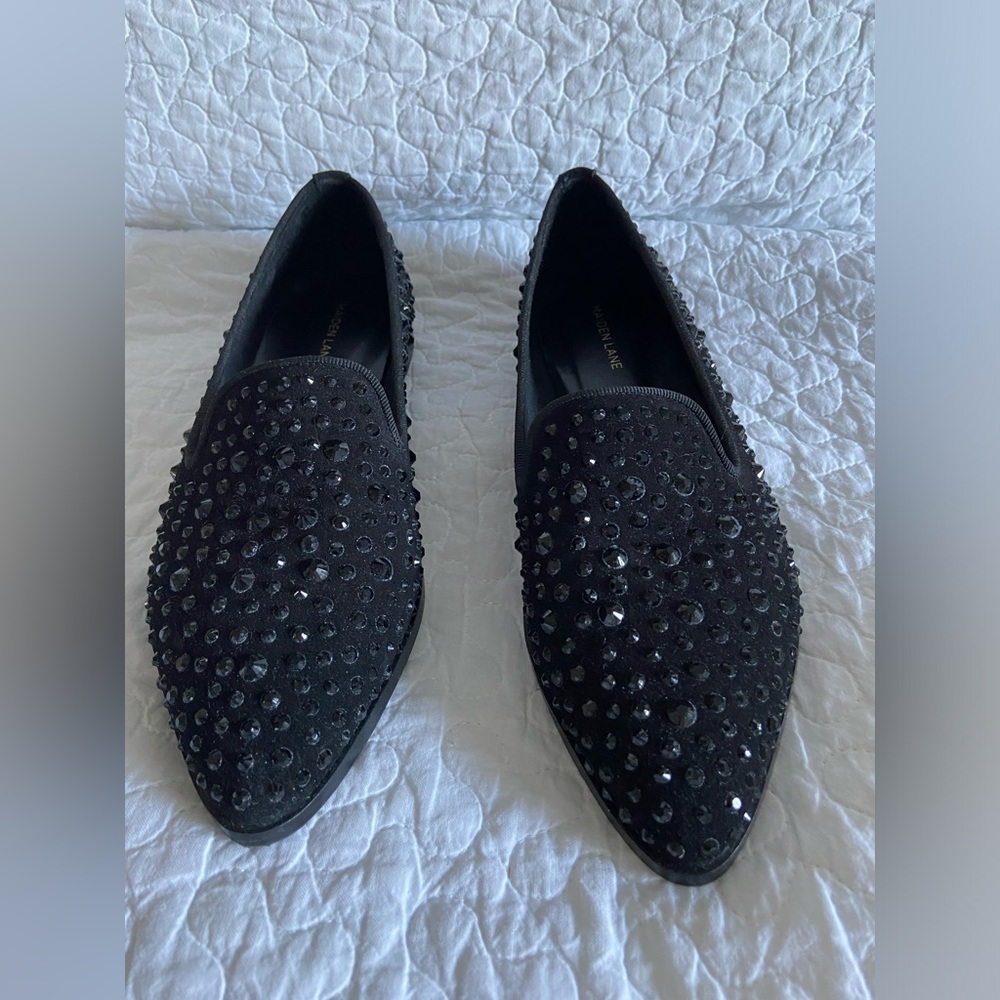 Maiden Lane rhinestone loafers size 8